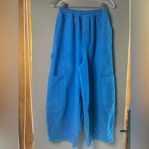 Boutique Designer MEALS LA oversized drawstring pants XS electric blue